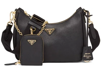 Pre-owned Prada Women's  Reedition 2005 Shoulder Bag Saffiano In Black