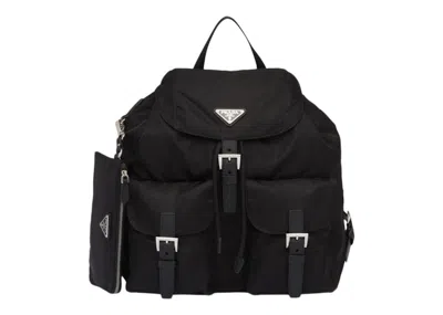 Pre-owned Prada Women's  Renylon Backpack Medium In Black