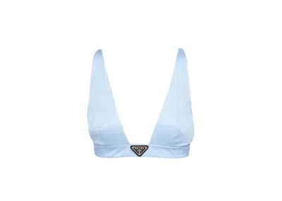 Pre-owned Prada Women's  Renylon Top In Celeste Blue