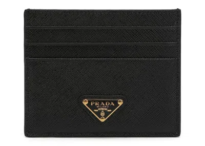 Pre-owned Prada Women's  Saffiano Cardholder In Black