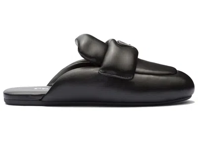 Pre-owned Prada Women's  Soft Padded 5mm Sabots Nappa Leather Sneakers In Black