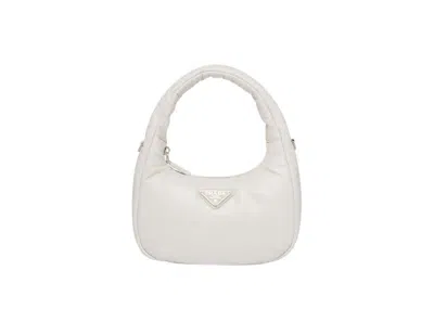 Pre-owned Prada Women's  Soft Padded Nappaleather Mini Bag In White