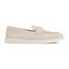 Prada Triangle-logo Suede Loafers In Brown