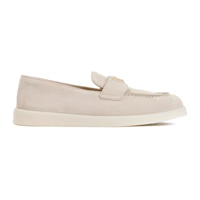 Prada Triangle-logo Suede Loafers In Brown