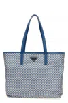 Prada Geometric Diamond Pattern Tote Bag With Signature Logo In Multi