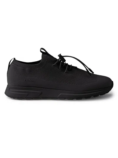 Prada Women's Prax Stretch Knit Sneakers In Black