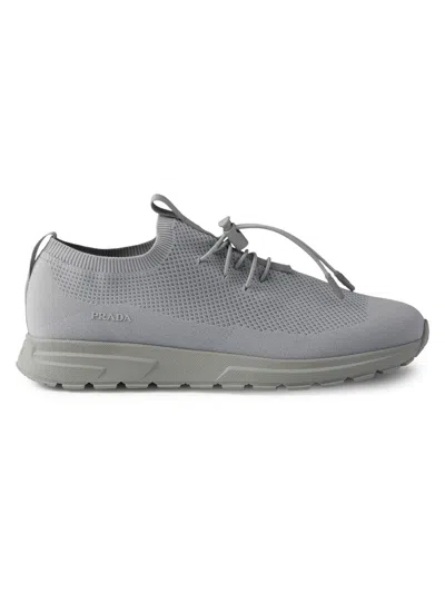 Prada Women's Prax Stretch Knit Sneakers In Gray