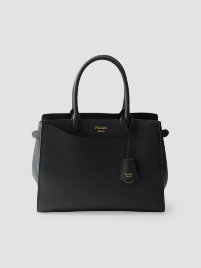 Prada Prelude Large Leather Handbag In Purple