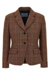 Prada Galles Printed Blazer In Multicolor