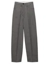 Prada Cotton-wool Prince Of Wales Tailored Trousers In Gray