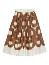 Prada Printed Canvas Skirt In Brown
