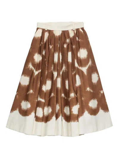 PRADA WOMEN'S PRINTED CANVAS SKIRT