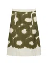 Prada A Line Skirt Abstract Pattern Belt Loops In Multi