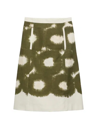 PRADA WOMEN'S PRINTED CANVAS SKIRT