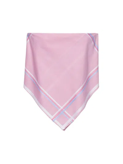 Prada Women's Printed Cotton Bandana Top In Pink