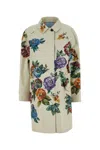 Prada Women Printed Cotton Overcoat In Neutral