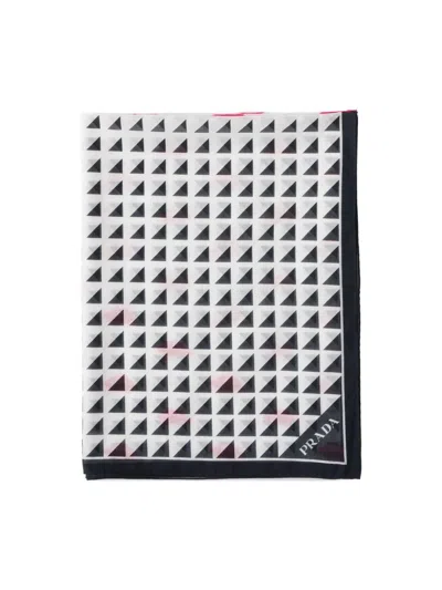 Prada Women's Printed Cotton Pareo In Black