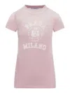 Prada Women Printed Cotton T-shirt In Pink