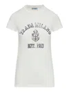 Prada Stamped Logo Crew Neck T-shirt In White