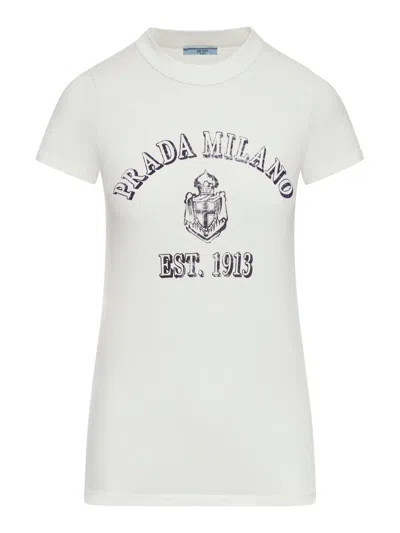 PRADA PRADA WOMEN PRINTED COTTON T-SHIRT