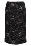 PRADA PRADA WOMEN PRINTED MIDI GEORGETTE SKIRT