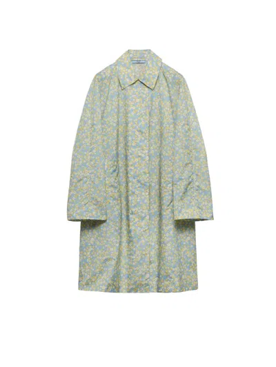 PRADA WOMEN'S PRINTED NYLON RAINCOAT