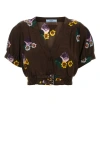 Prada Women's Printed Poly Pongee Crop-top In Multicolor