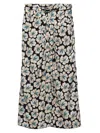 Prada Printed Pongee Midi-skirt In Black