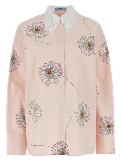 PRADA WOMEN'S PRINTED POPLIN OVERSIZE SHIRT