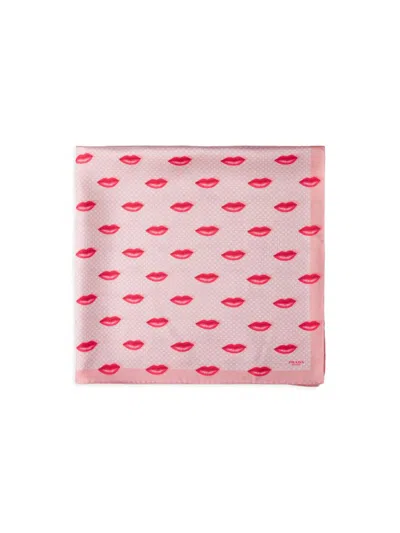 Prada Women's Printed Silk Twill Scarf, 90 X 90 Cm In Pink