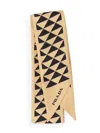 Prada Printed Twill Scarf In Black Beige