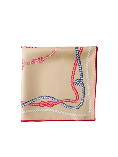 Prada Women's Printed Silk Twill Scarf In Brown