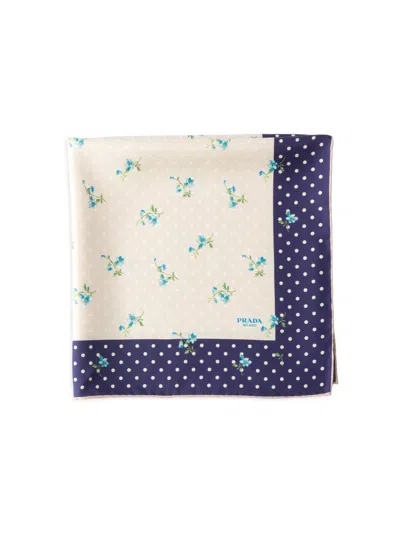 Prada Women's Printed Silk Twill Scarf In Multi