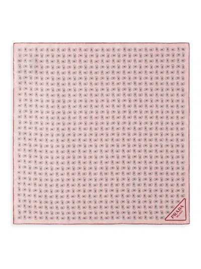 Prada Women's Printed Silk Twill Scarf In Pink