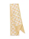 Prada Patterned Twill Scarf In White Yellow