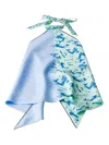 Prada Printed Silk Twill Top In Blue