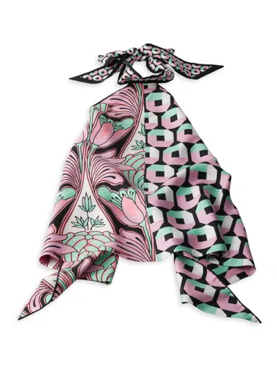 PRADA WOMEN'S PRINTED SILK TWILL TOP