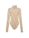 Prada Printed Nylon Bodysuit In Red