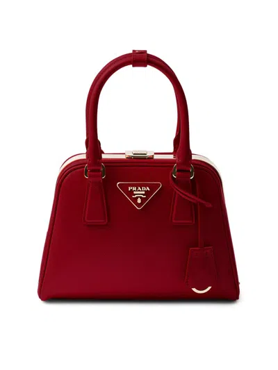 Prada Women's Pyramid Saffiano Leather Mini Top Handle Bag In Red