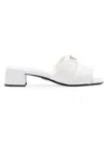 Prada Women's Quilted Nappa Leather Slides In White