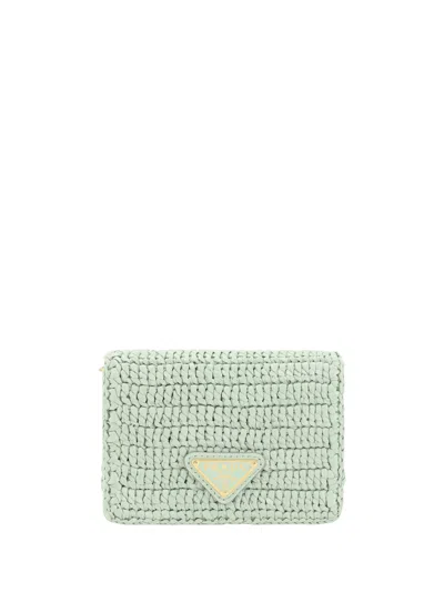 Prada Women Raffia Card Holder