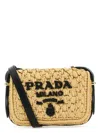 Prada Raffia Mini Crossbody Handbag In Neutral