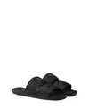Prada Raffia Slides In Black