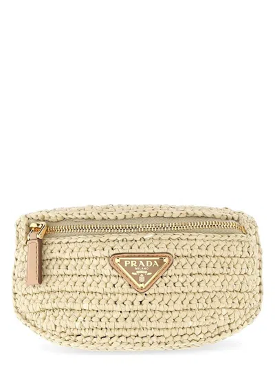 PRADA WOMEN'S RAFFIA WRIST POUCH