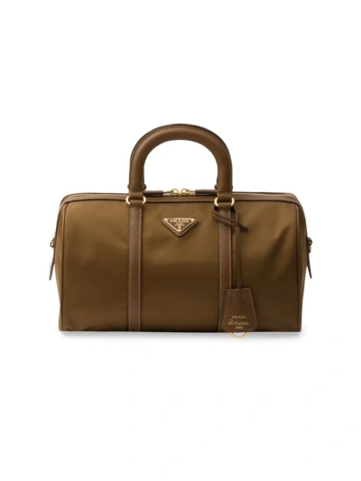 Prada Women's Re-edition 1978 Medium Re-nylon And Saffiano Leather Top Handle Bag In Brown