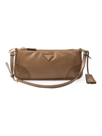 Prada Women's Re-edition 2002 Small Leather Shoulder Bag In Brown