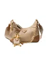Prada Re-edition 2005 Re-nylon And Saffiano Leather Bag In Beige Brown