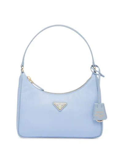 Prada Re-edition 2005 Re-nylon Bag In Blue Gold