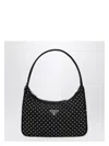 Prada Black Re-edition Handbag With Studs In Black
