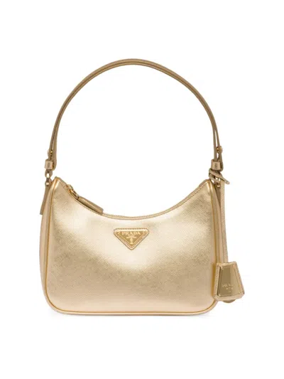 Prada Saffiano Leather Mini Bag In Gold